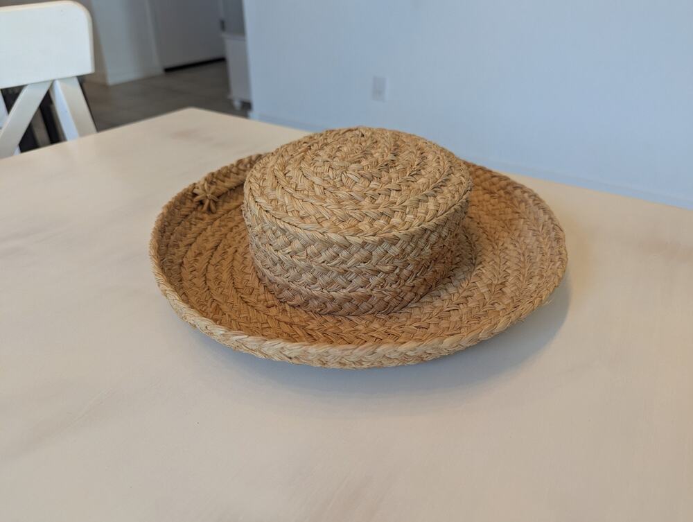Helen Kaminski Australia Handmade Raffia Straw Sun Hat Bucket Cloche OS